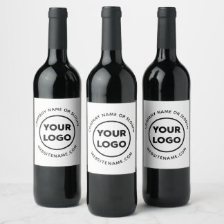 Custom Company Logo and Text Corporate Event Wine Label
