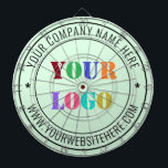 Custom Company Logo and Text Dart Board Gift<br><div class="desc">Custom Colors and Font - Your Business Logo Company Stamp - Personalized Website - Text Promotional Professional Customizable Stamp Gift - Add Your Logo - Image / Name - Company / Website - Information - Resize and move or remove and add elements / text with customization tool. Choose / add...</div>