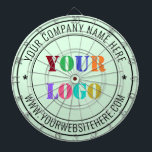 Custom Company Logo and Text Dart Board Gift<br><div class="desc">Custom Colors and Font - Personalized Dart Board with Your Company Logo Name Website or Custom Text Promotional Business Dartboards Gift - Add Your Logo - Image or QR Code - Photo / Name - Company / Website - Information / More - Resize and move or remove and add elements...</div>