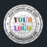 Custom Company Logo and Text Dart Board Gift<br><div class="desc">Custom Colors and Font - Dart Board with Simple Personalized Your Business Logo Name Website Stamp Design - Promotional Professional Customizable Dartboards Gift - Add Your Logo - Image / Name - Company / Website or Phone , E-mail / more - Resize and move or remove and add elements /...</div>
