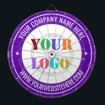Custom Company Logo and Text Dart Board Template<br><div class="desc">Custom Colors and Fonts - Design Your Own Dartboards with Simple Personalized Your Company Logo and Name Website or Custom Text Professional Design Promotional Branded Business Dart Board / Corporate Gifts - Add Your Logo - Image or Photo - QR Code / Name - Company / Website or Phone ,...</div>
