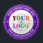 Custom Company Logo and Text Dart Board Template<br><div class="desc">Custom Colors and Fonts - Design Your Own Dartboards with Simple Personalized Your Company Logo and Name Website or Custom Text Professional Design Promotional Branded Business Dart Board / Corporate Gifts - Add Your Logo - Image or Photo - QR Code / Name - Company / Website or Phone ,...</div>