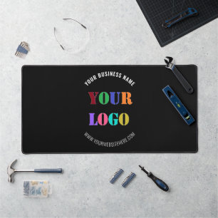 Custom Company Logo and Text Desk Mat Choose Color