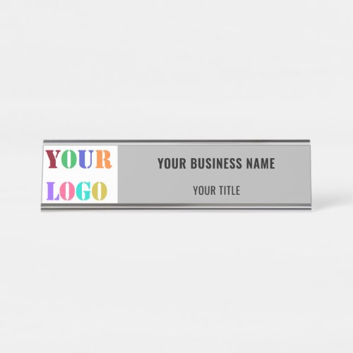 Custom Company Logo and Text Desk Name Plate