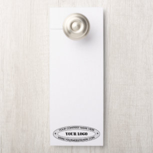 Custom Company Logo and Text Door Hanger Template