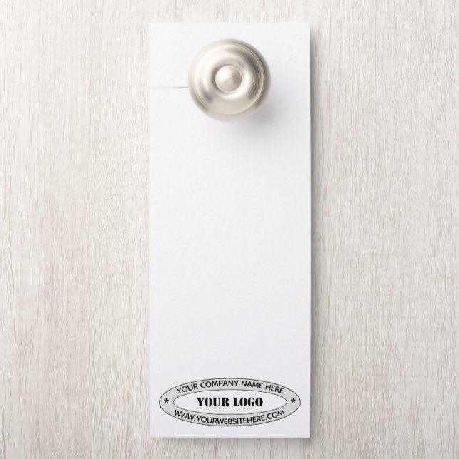 Custom Company Logo and Text Door Hanger Template (On Knob)