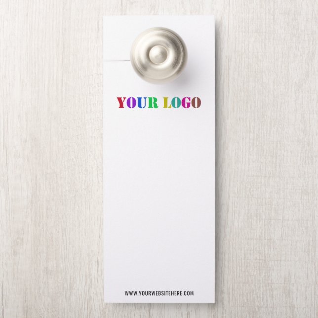 Custom Company Logo and Text Door Hanger Template (On Knob)