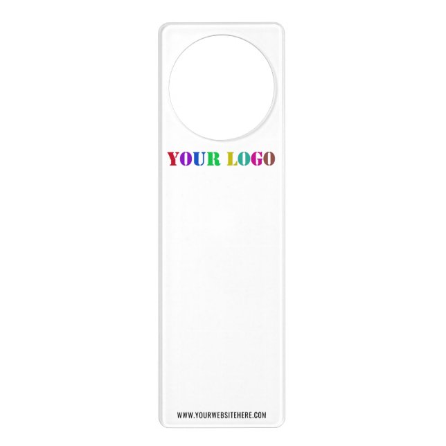 Custom Company Logo and Text Door Hanger Template (Front)