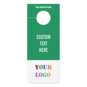 Custom Company Logo and Text Door Hanger Template