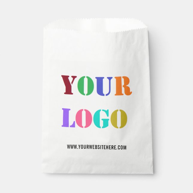 Custom Company Logo and Text Favor Bag Template (Front)
