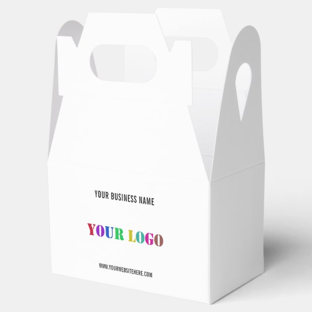Custom Company Logo and Text Favor Boxes Template (Opened)