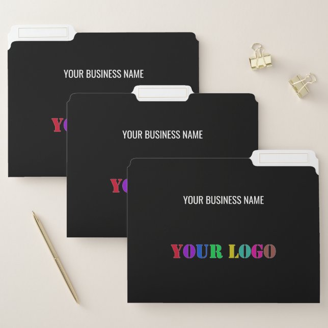 Custom Company Logo and Text File Folder Template (Set)