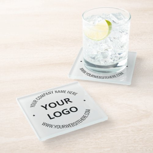 Custom Company Logo and Text Glass Coaster Gift
