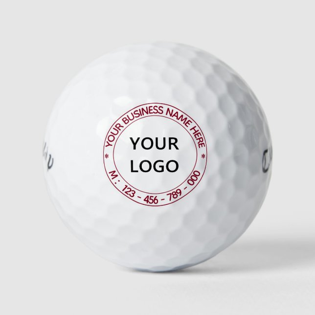 Custom Company Logo and Text Golf Balls Your Color (Front)
