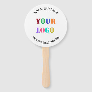 Custom Company Logo and Text Hand Fan Template