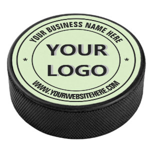 Custom Company Logo and Text Hockey Puck