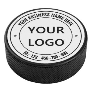 Custom Company Logo and Text Hockey Puck Template