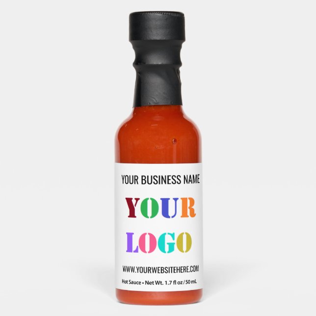 Custom Company Logo and Text Hot Sauces Template (Front)