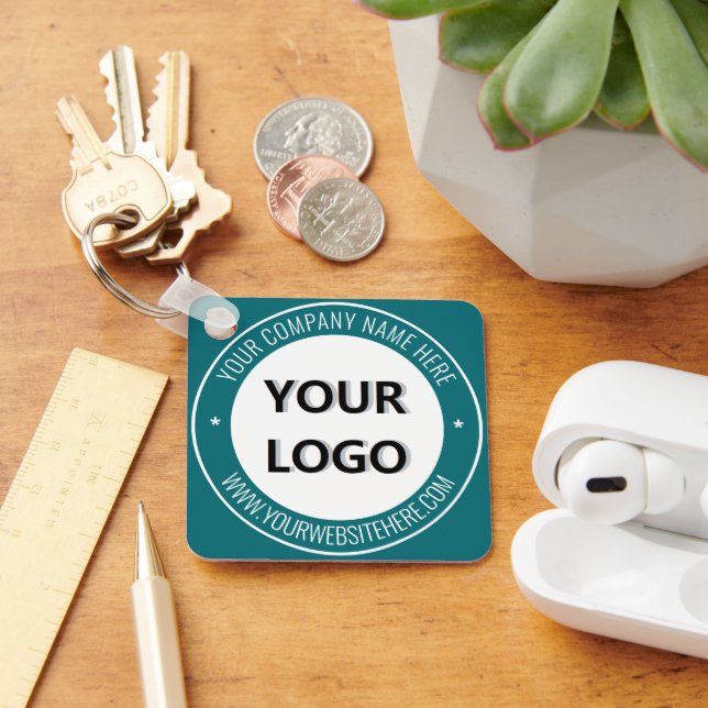 Custom Company Logo and Text Keychain Your Colors (Desk)