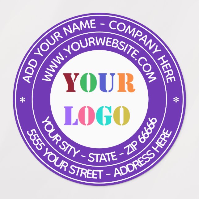 Custom Company Logo and Text Labels Example (Design 1)