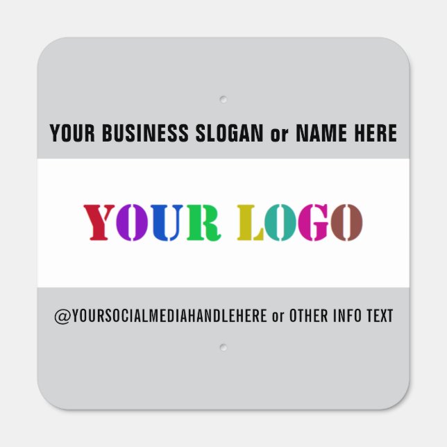 Custom Company Logo and Text Metal Signs Template (Front)