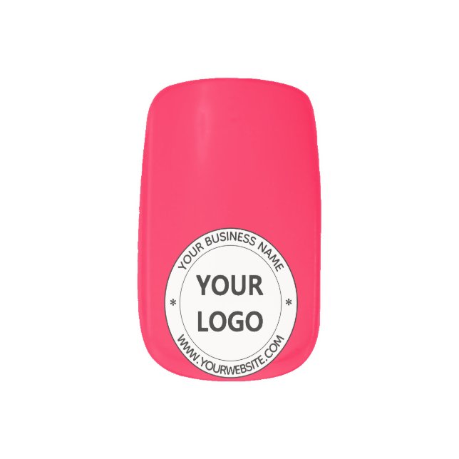 Custom Company Logo and Text Nail Art Custom Color (Left Thumb)