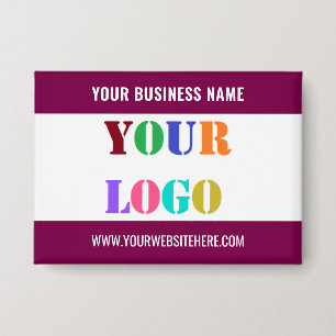 Custom Company Logo and Text Name Button Template