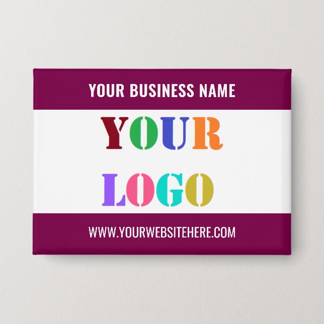Custom Company Logo and Text Name Button Template (Front)