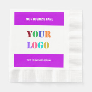 Custom Company Logo and Text Napkins Template
