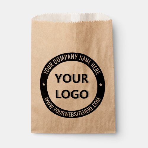 Custom Company Logo and Text Paper Favor Bag