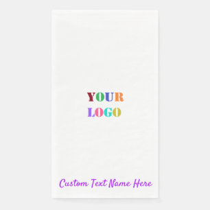 Custom Company Logo and Text Paper Guest Towels