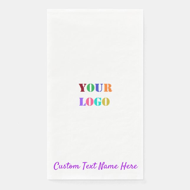 Custom Company Logo and Text Paper Guest Towels (Front)