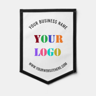Custom Company Logo and Text Pennant Example