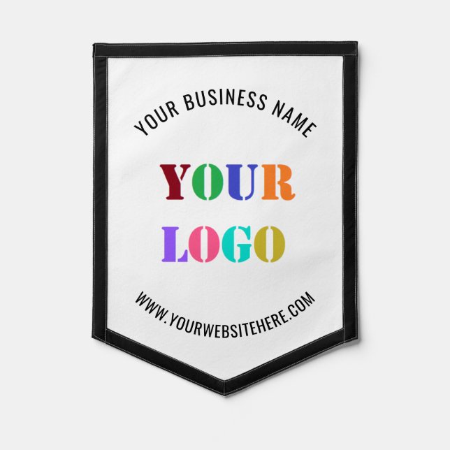 Custom Company Logo and Text Pennant Example (Front)