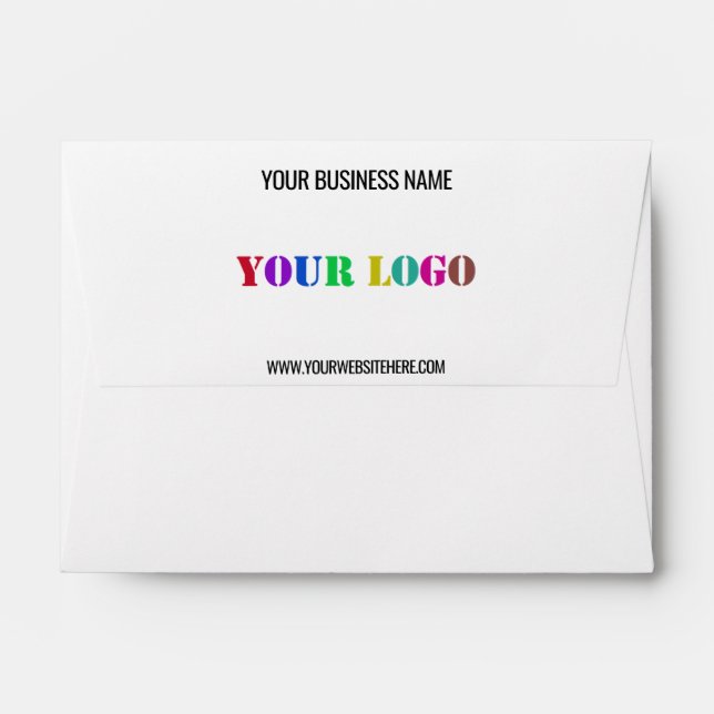 Custom Company Logo and Text Personalized Envelope (Back (Top Flap))