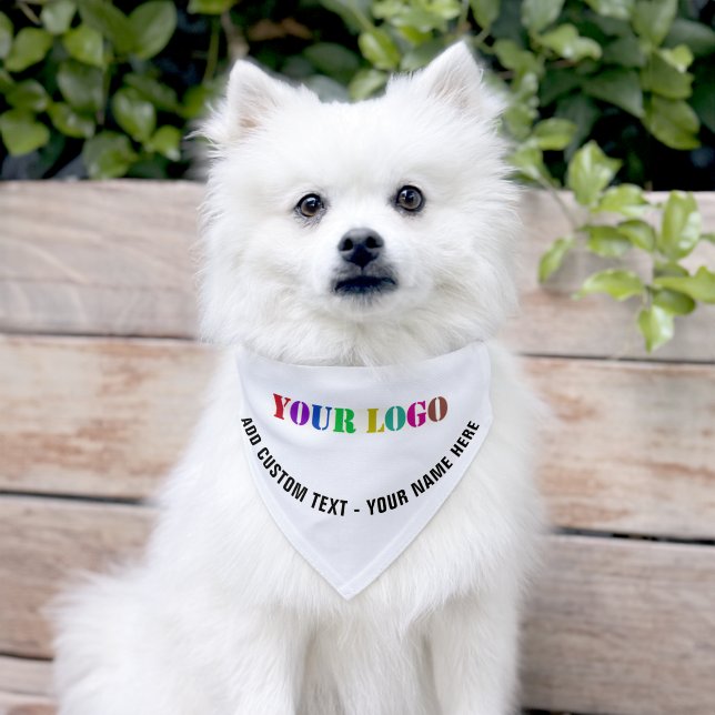 Custom Company Logo and Text Pet Bandana Collar (Dog)