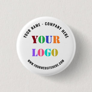 Custom Company Logo and Text Promotional Button