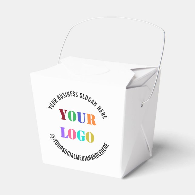 Custom Company Logo and Text Promotional Favor Box (Front Side)