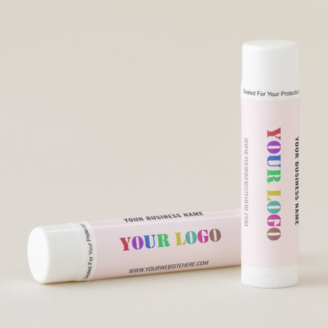 Custom Company Logo and Text Promotional Lip Balm (Front)