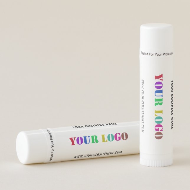 Custom Company Logo and Text Promotional Lip Balm (Front)
