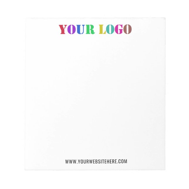 Custom Company Logo and Text Promotional Notepad (Front)
