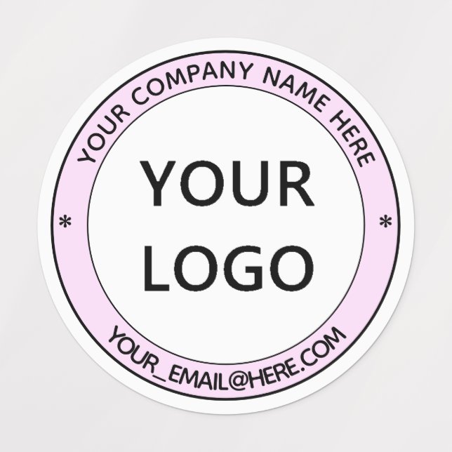 Custom Company Logo and Text Round Labels Template (Design 1)
