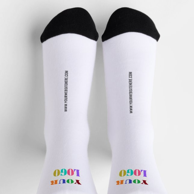 Custom Company Logo and Text Socks Example (Top)