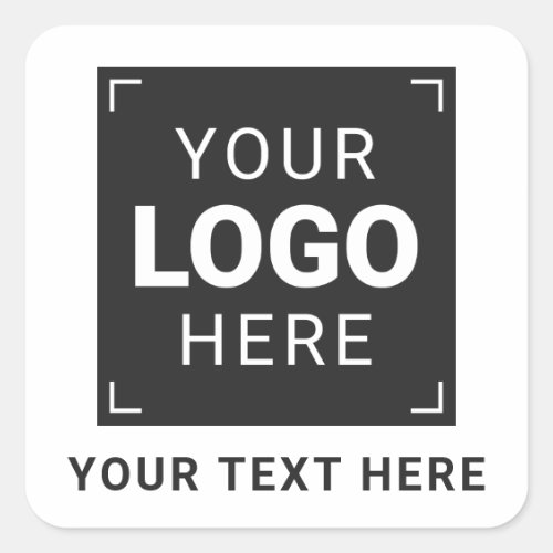 Custom Company Logo and Text Square Sticker