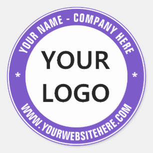 Custom Company Logo and Text Sticker - Your Colors