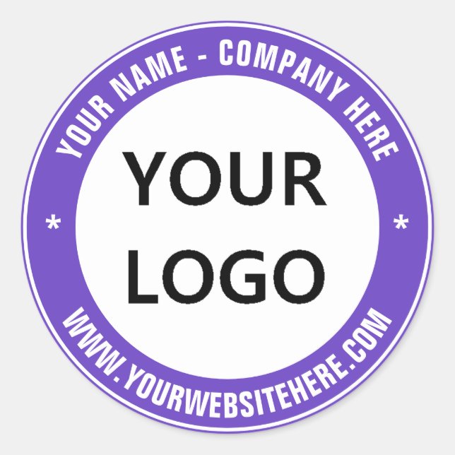 Custom Company Logo and Text Sticker - Your Colors (Front)