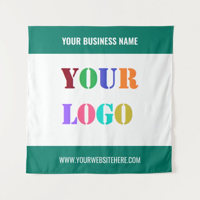 Custom Company Logo and Text Tapestry Template (Front)