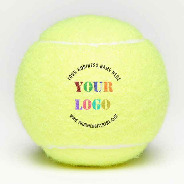Custom Company Logo and Text Tennis Balls Template (Front)