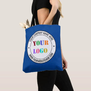 Custom Company Logo and Text Tote Bag Choose Color