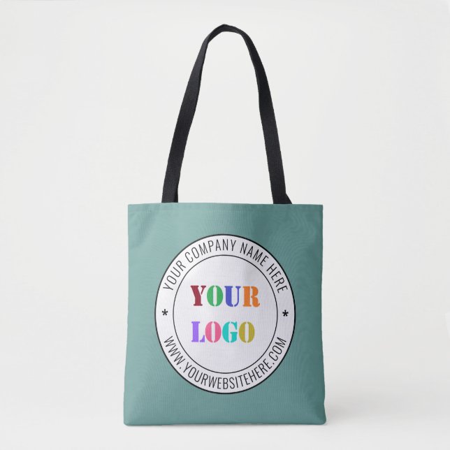 Custom Company Logo and Text Tote Bag Choose Color (Front)